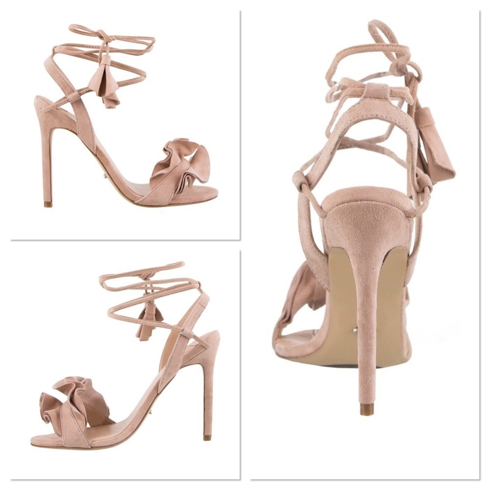 Tony Bianco Kalipso Blush Kid Suede Sandals (A14)